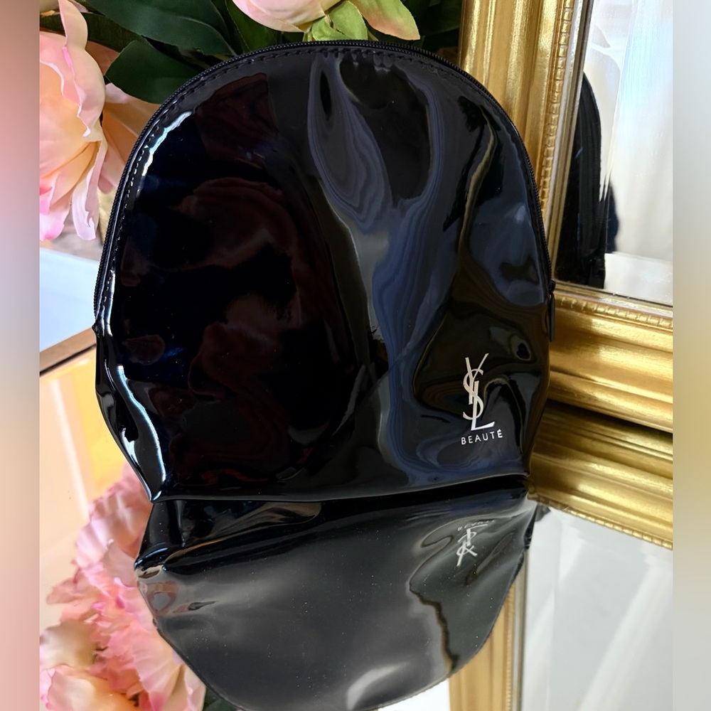 YSL Beauté Black Patent Cosmetic Pouch